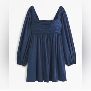 Abercrombie & Fitch Navy Satin Emerson Dress NWT
